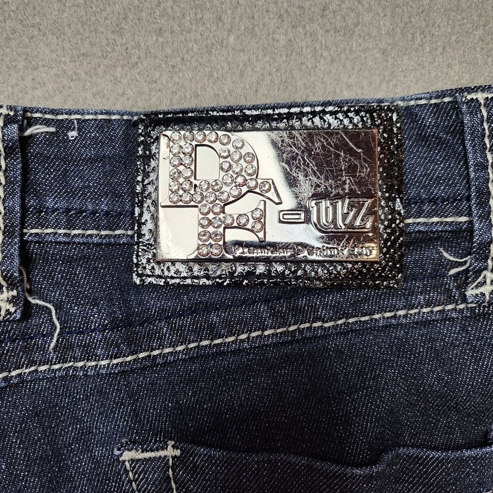 Bootcut Jeans Crystal Pockets D-Fuz - Sz 9/10 Boot Cut Bling Y2k - Picture 5 of 15